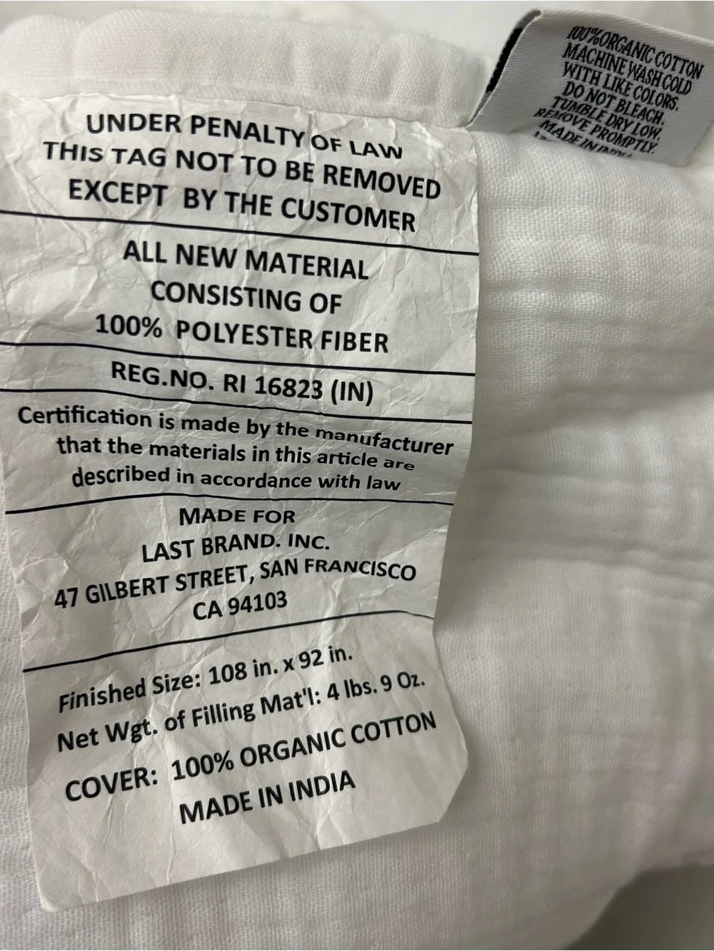 QUINCE Organic Airy Gauze Dream Quilt Set King/Cal King White 8086